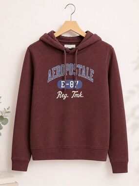 Aeropostale Women’s Burgundy Hooded Sweatshirt (333)